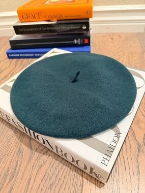 Aime Leon Dore Forest Green Wool Beret with Embroidered Logo